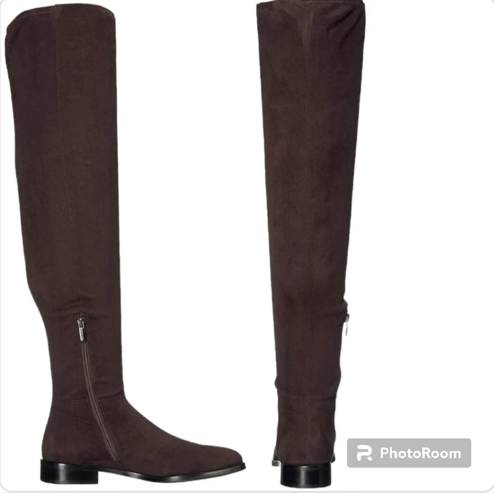 Vince Camuto Hailie Over The Knee Boots Brown Suede OTK Flat Boot 6